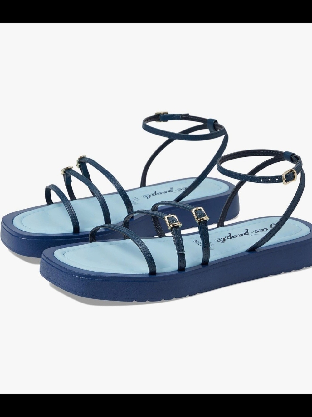 Free People Fionna‎ Strappy Platform Ankle-Wrap Sandals US Size 6  EU Size 37